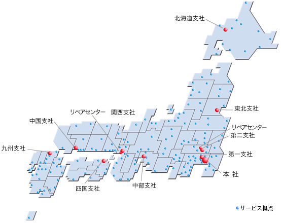 サービス拠点のネットワーク図